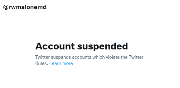 twitter suspend Dr Robert Malone account